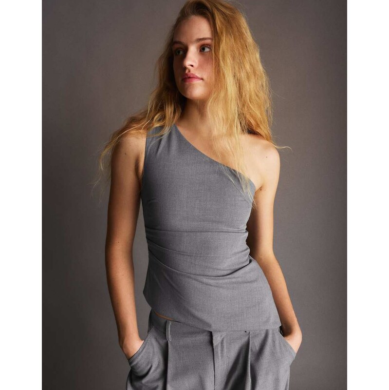 Bershka Asymmetric top in light grey