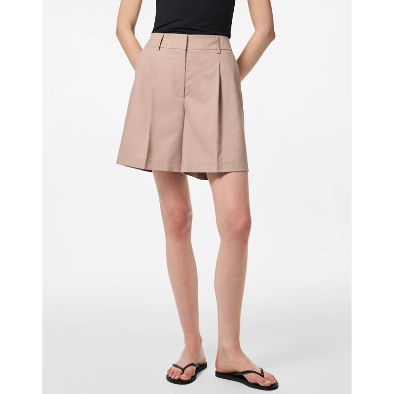 Pieces Bermuda shorts in silver mink-White 115505562