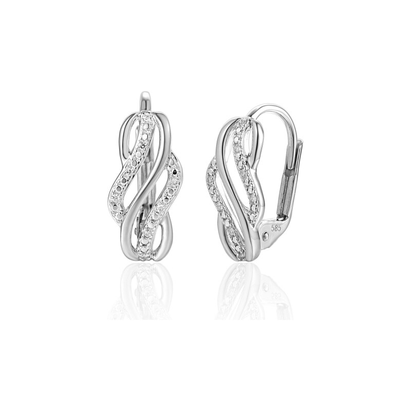 Gems, Diamantové náušnice Caroline, bílé zlato s brilianty, 585-38-3 112704148