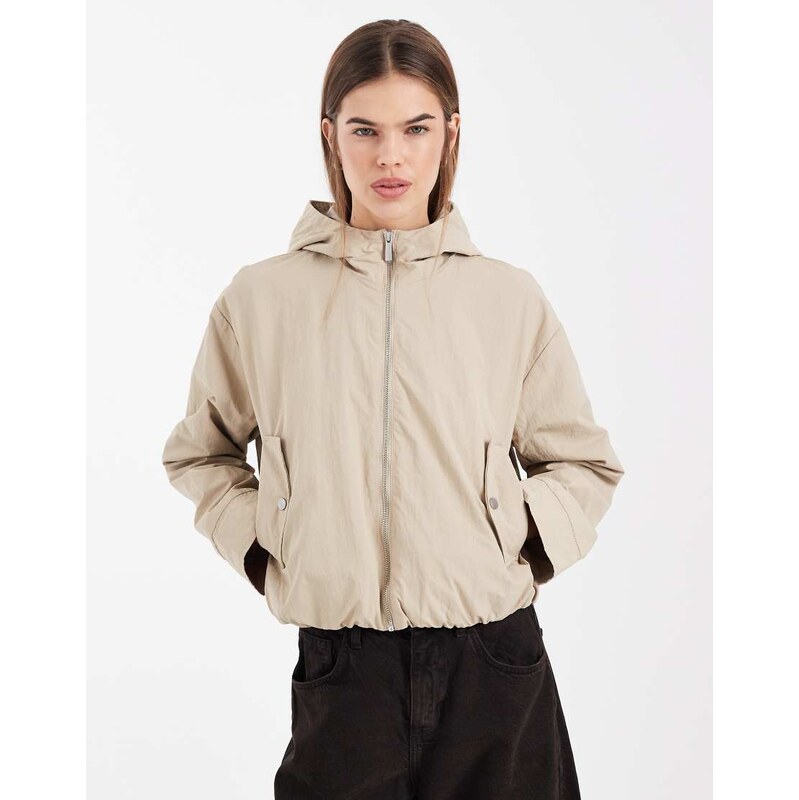 ONLY hooded bomber in matt beige-Neutral 113020335