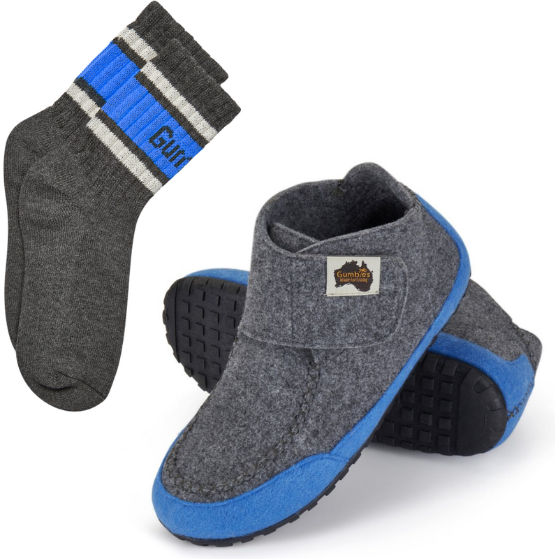 Gumbies Set Boty Quokka Grey & Blue + PONOŽKY