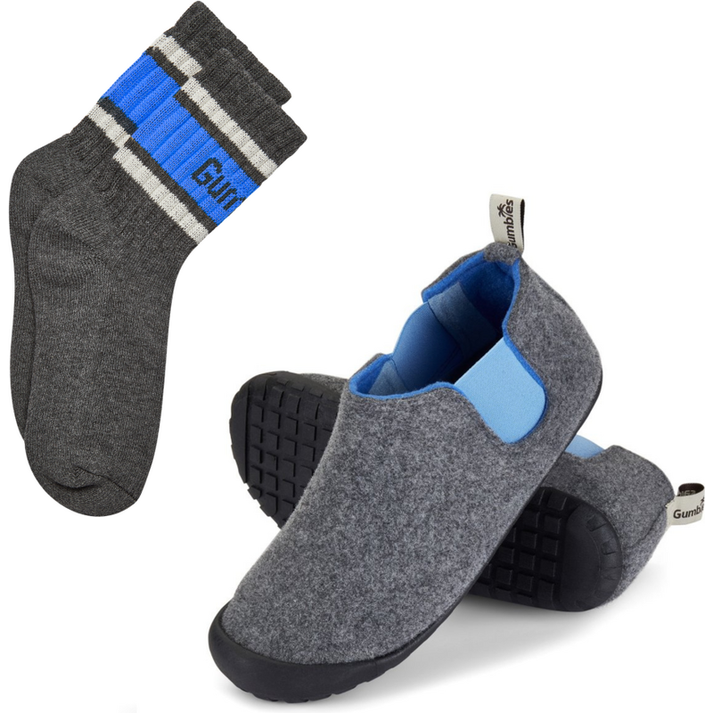 Gumbies Set Boty Brumby Grey & Blue + PONOŽKY