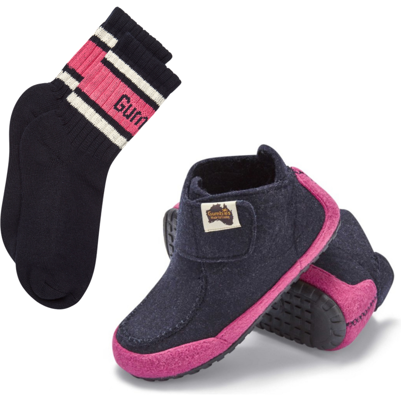 Gumbies Set Boty Quokka Navy & Pink + PONOŽKY