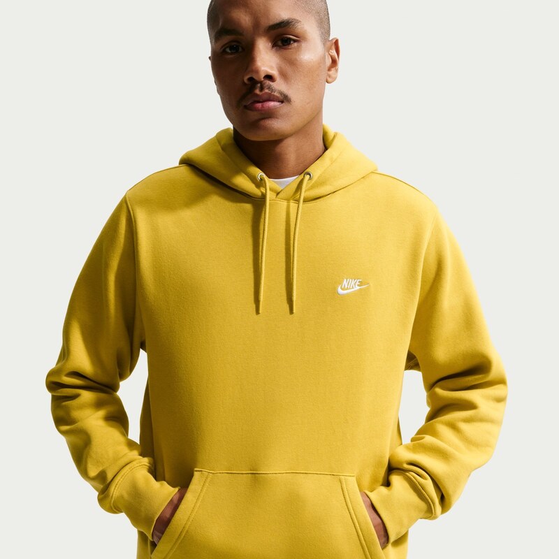 Nike M Club Pullover Fleece Hoodie YELLOW