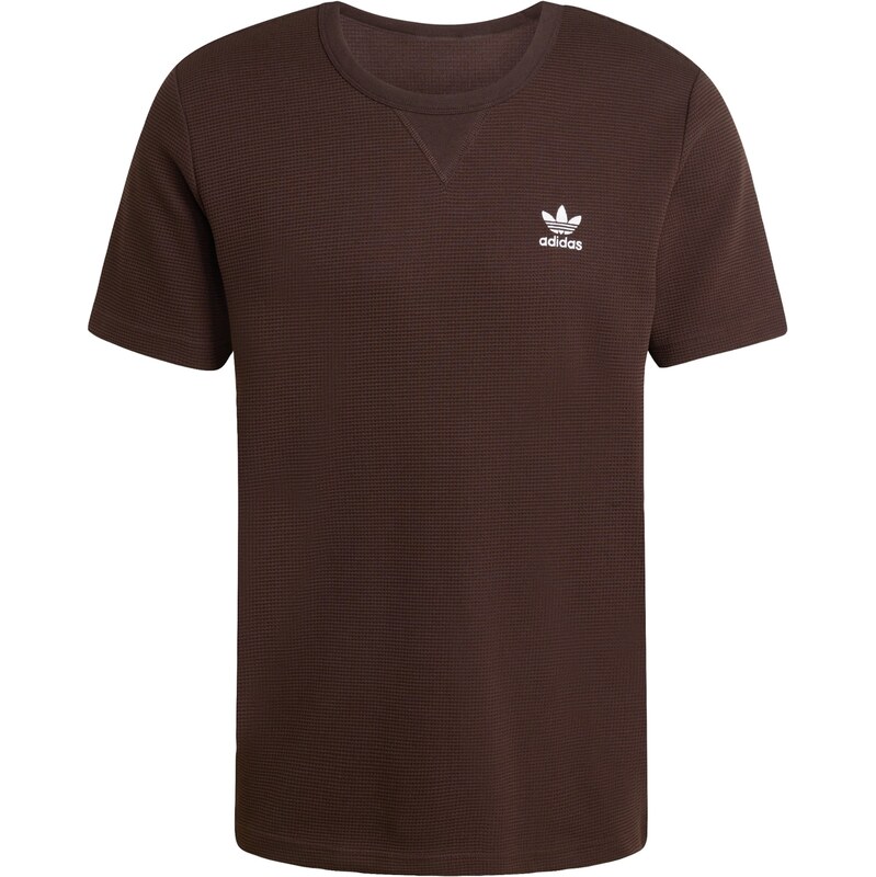 ADIDAS ORIGINALS Tričko Trefoil Essentials tmavě hnědá / bílá