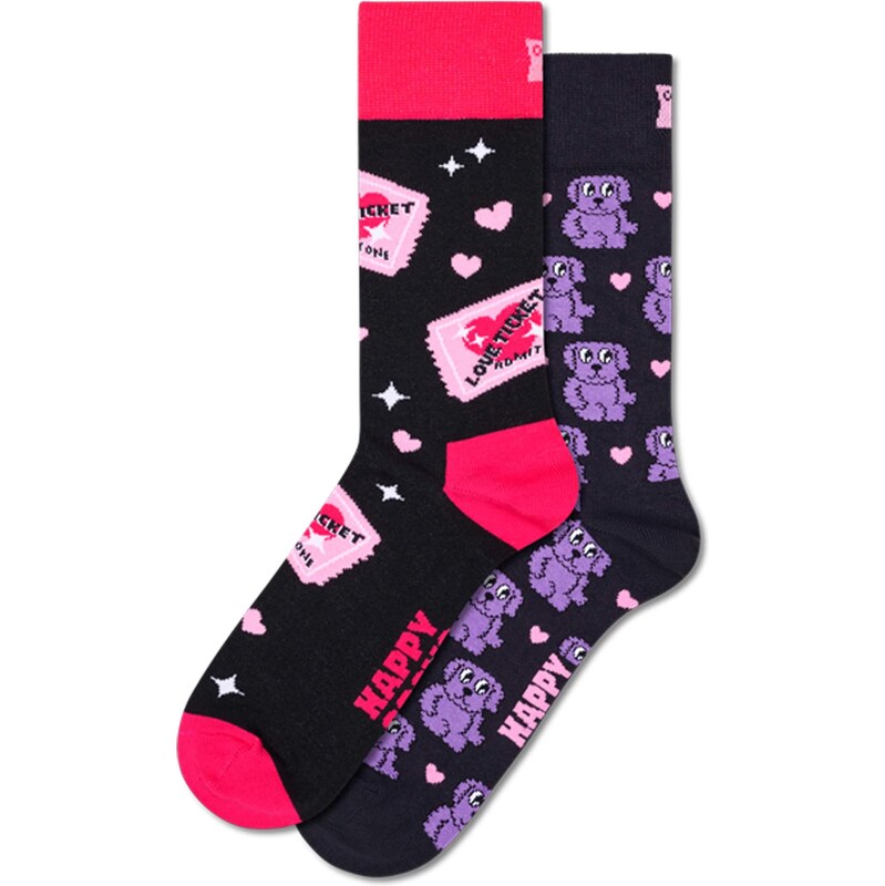Happy Socks Ponožky Love Tickets fialová / pink / světle růžová / 112711295