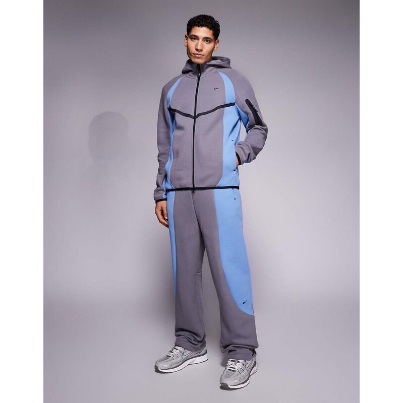 Nike Tech Fleece Pro open hem joggers in grey and navy