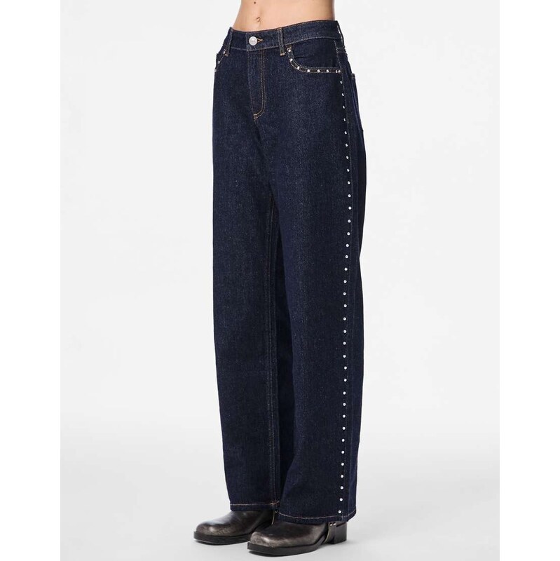 Pieces Wide fit jeans in dark blue denim 115505558