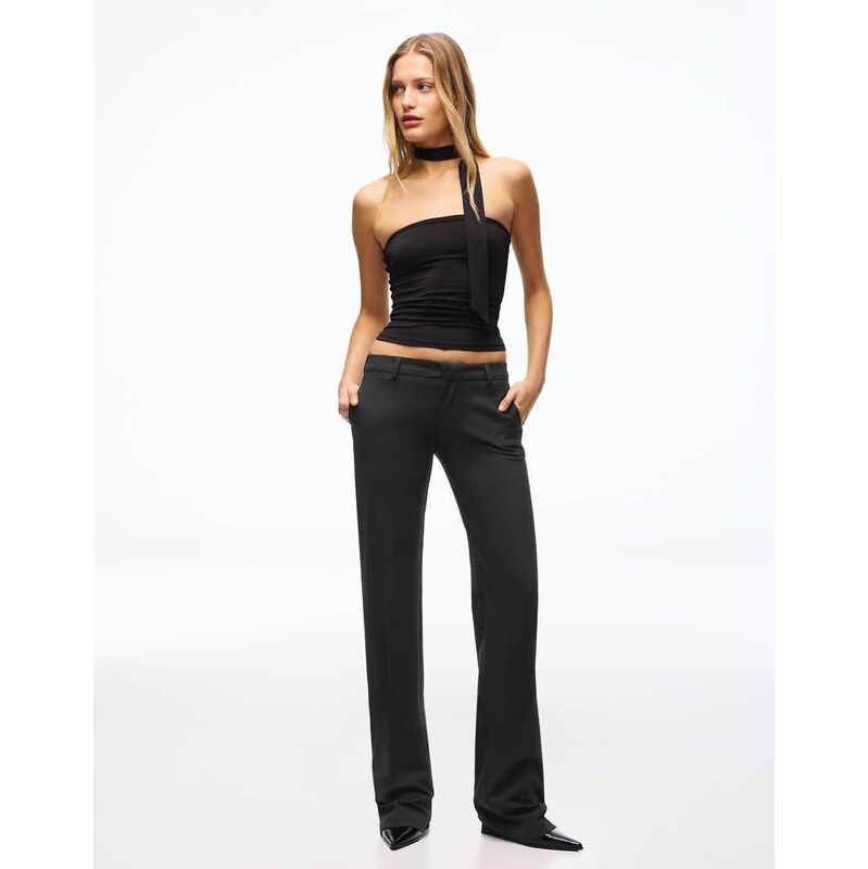 Bershka Bootcut trousers in black