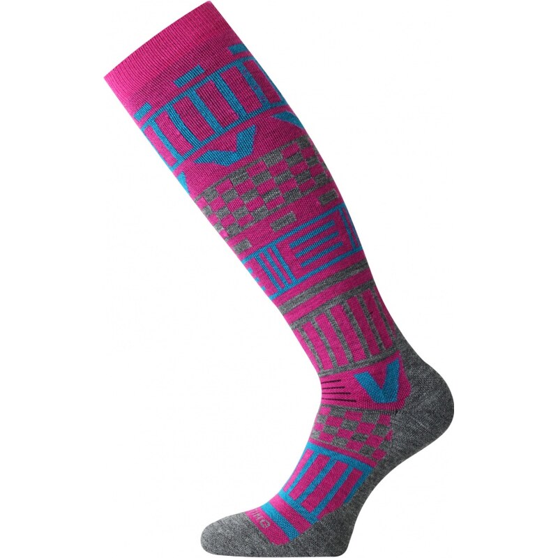 Ponožky lyžařské Lasting merino SLA Velikost: S růžová/modrá 112722441