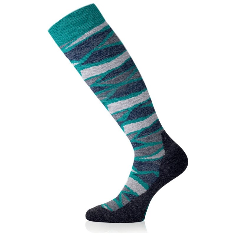Ponožky lyžařské Lasting merino SLJ Velikost: M šedá/zelená 112722442
