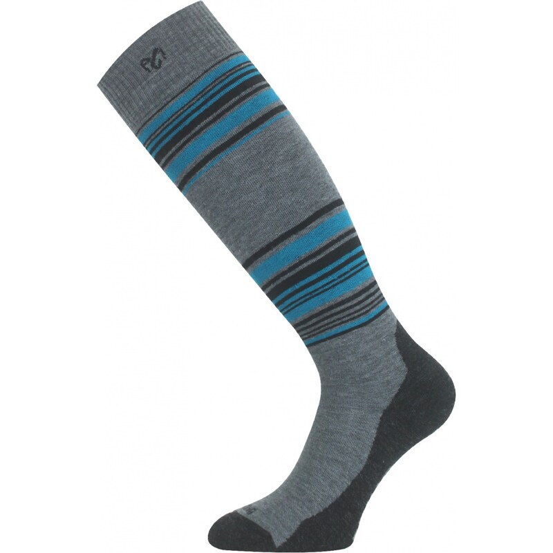 Ponožky lyžařské Lasting merino SSI Velikost: M šedá/tyrkysová/černá 112722443