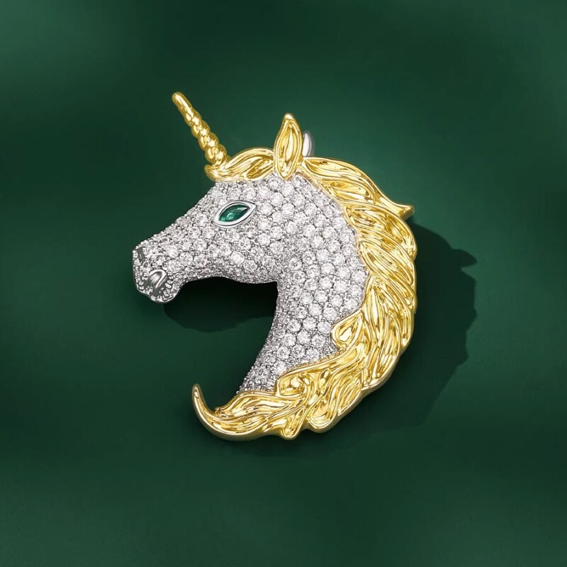 Éternelle Luxusní brož ve tvaru jednorožce Amalthea 112729761