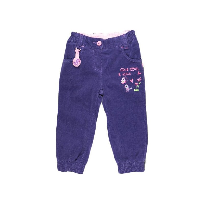 MMDadak Dívčí kalhoty s ptáčkem - fialové