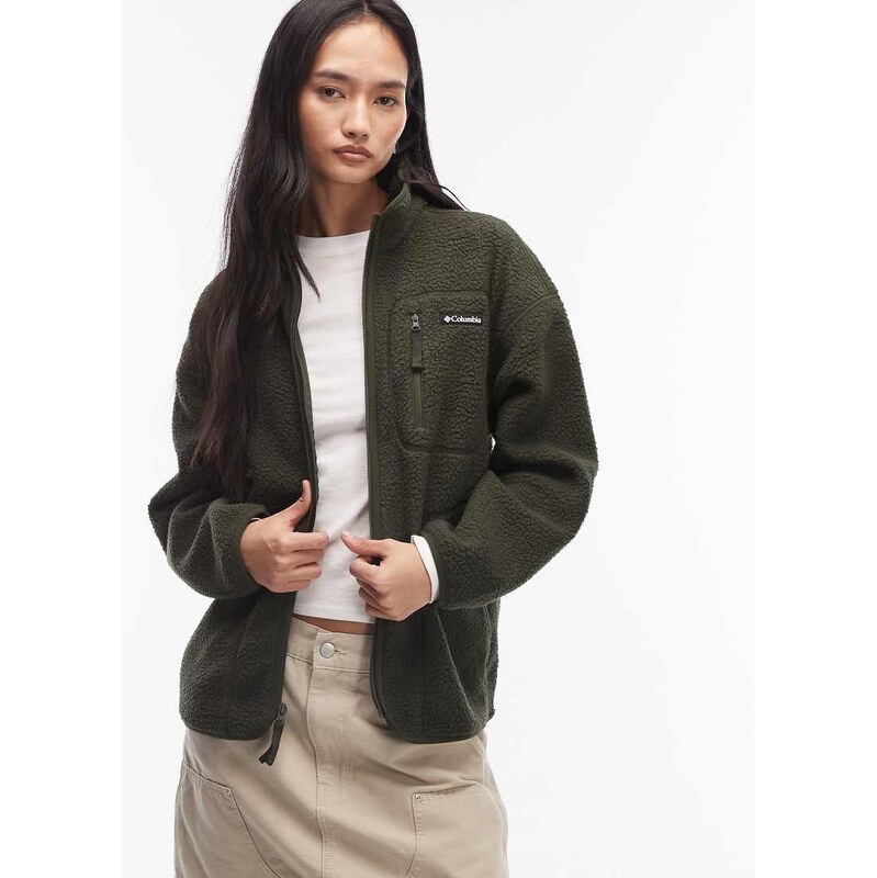 Columbia Flow Finder zip up fleece in dark green - ASOS Exclusive 112747615