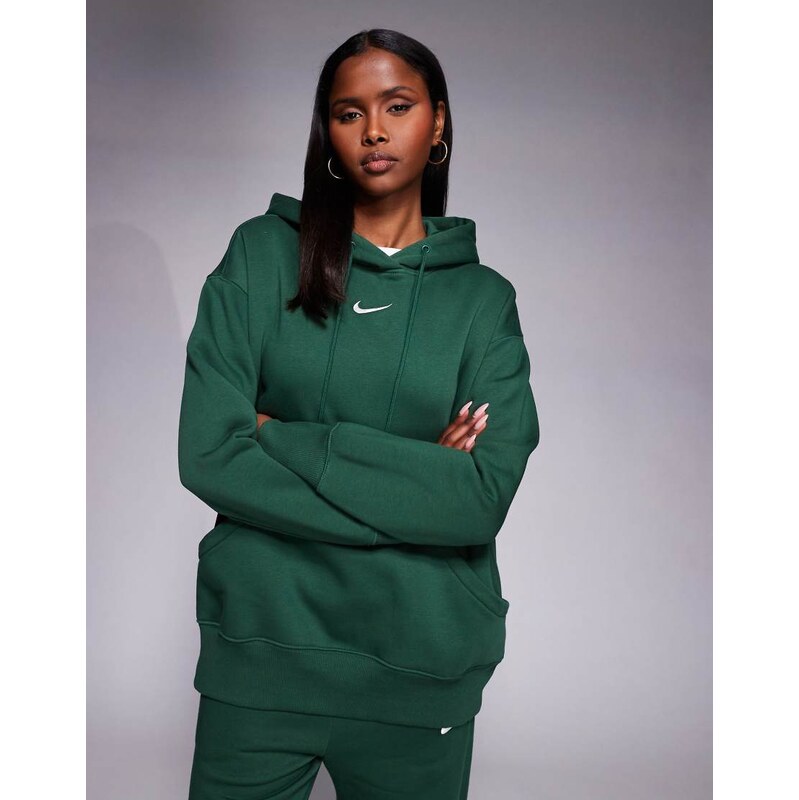 Nike Phoenix Fleece oversized hoodie in green-Blue