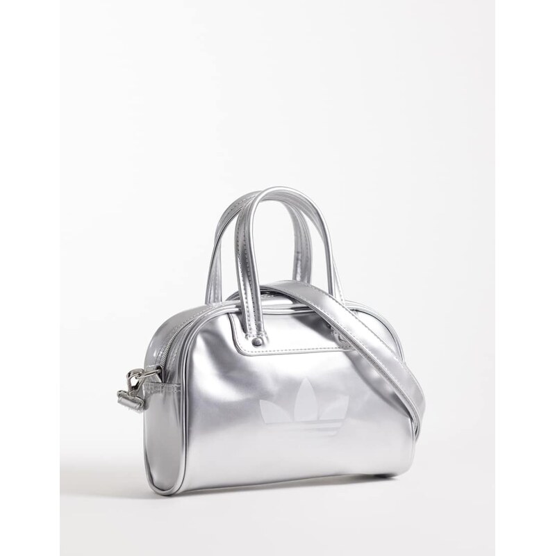 adidas Originals Adicolor mini bowling bag in silver 112730575