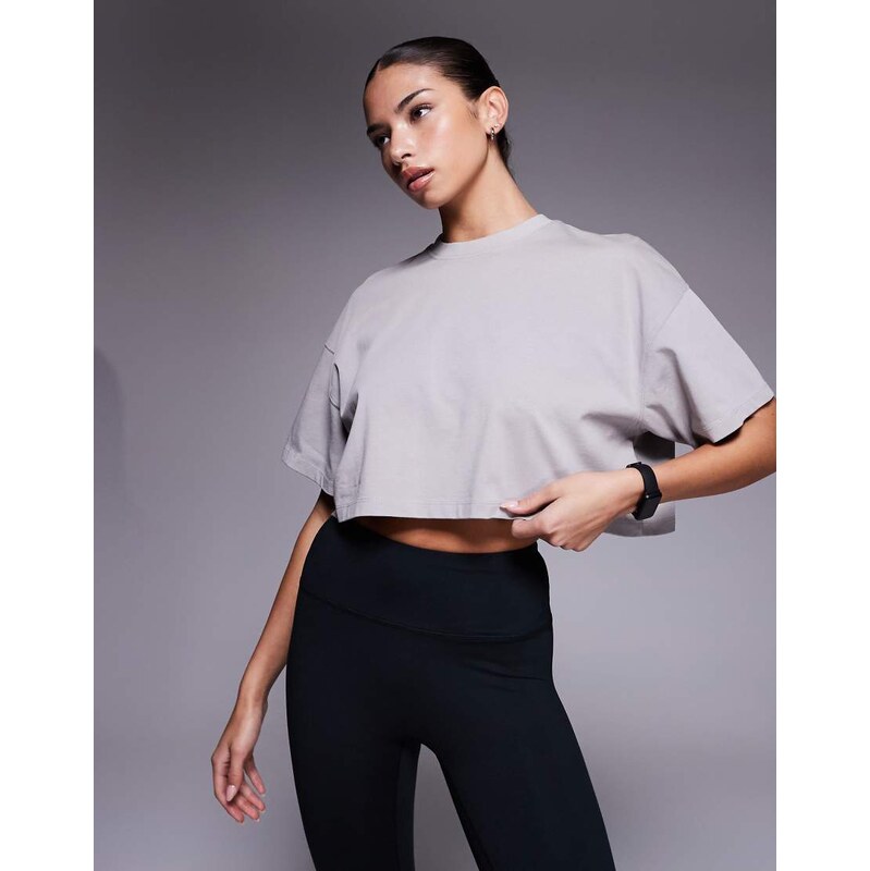 4505 Icon heavyweight cotton cropped t-shirt with quick dry finish in 113263459