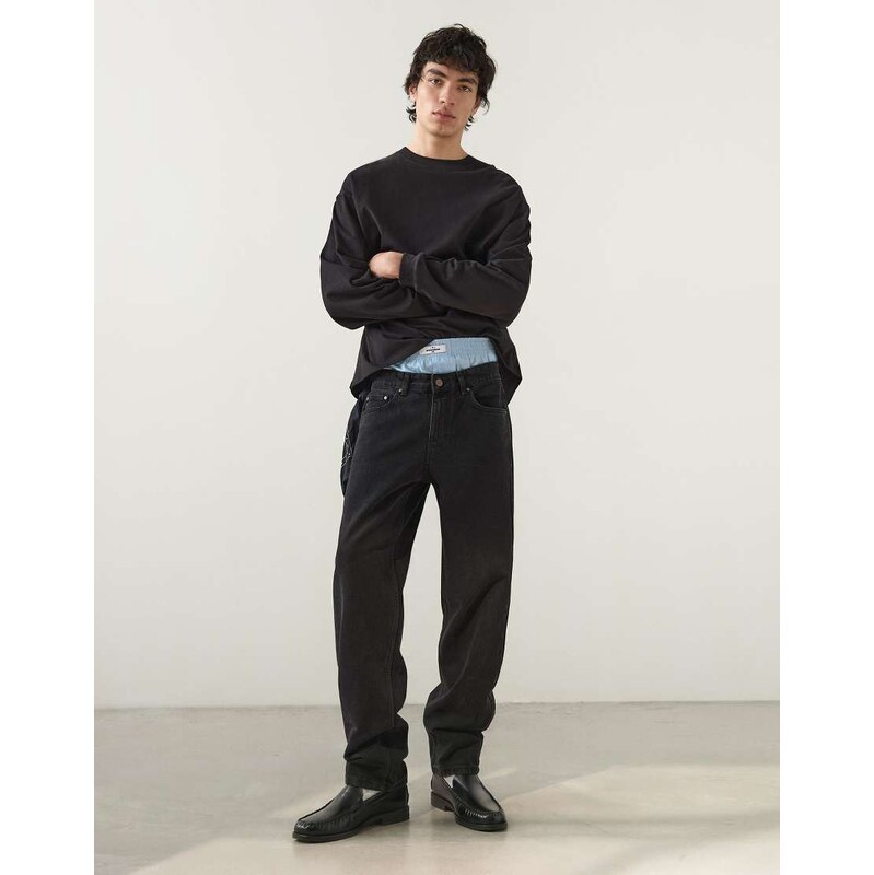 Bershka Straight-leg jeans in black