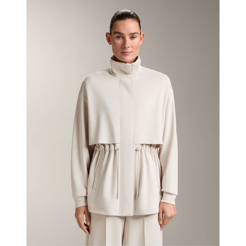 OYSHO Long jacket with soft-touch modal and pockets in pale mink-Pink 112730687