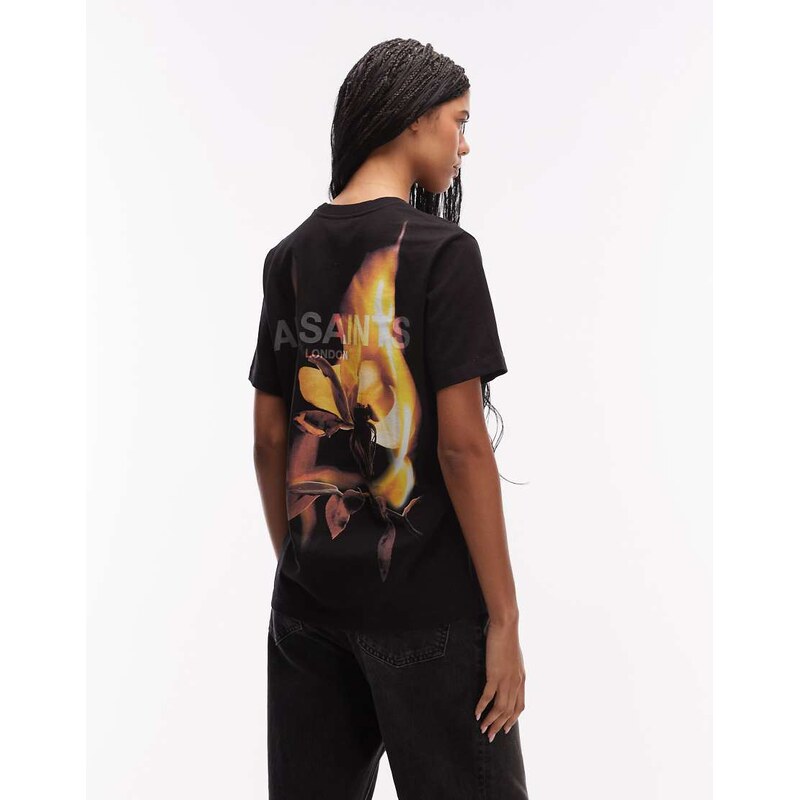 AllSaints blaze short sleeve logo back print boyfriend t-shirt
