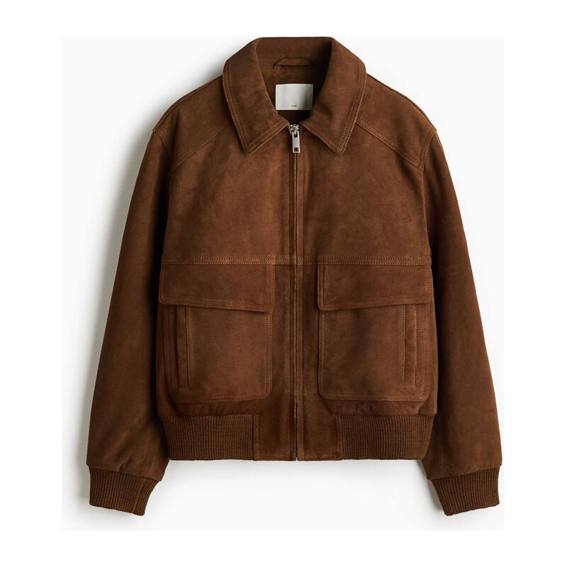 H&M - Semišová bunda - Hnědá