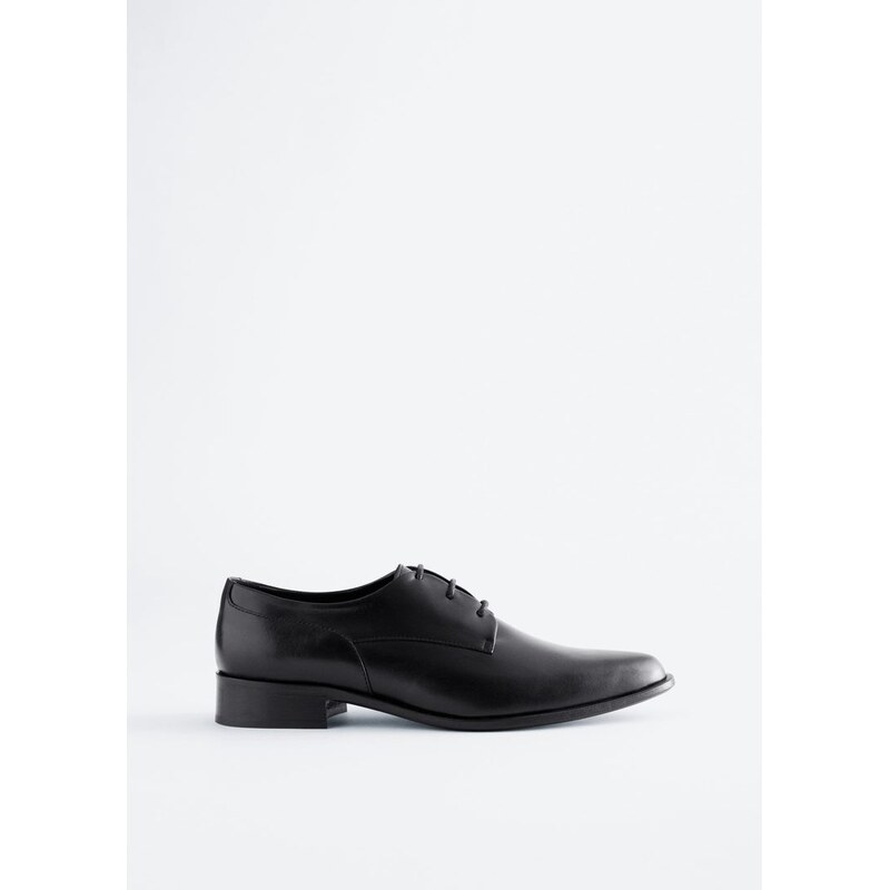 H&M - Kožené derby boty - černá 112730805
