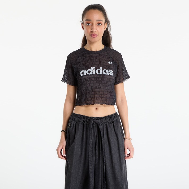 adidas Originals Tričko adidas Smocked Cali T-Shirt Black XS
