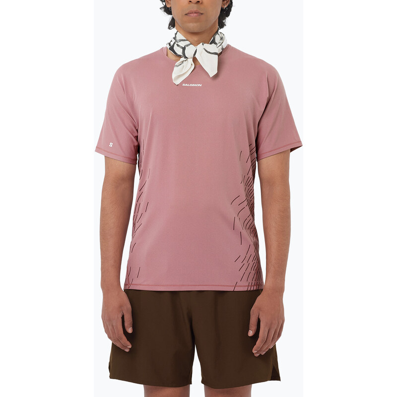 Pánské běžecké tričko Salomon Sense Aero SS Tee GFX dusky orchid