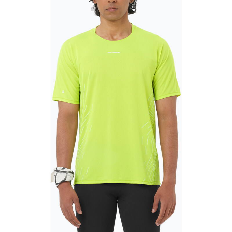 Pánské běžecké tričko Salomon Sense Aero SS Tee GFX acid lime