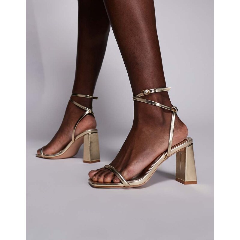 SIMMI Shoes Simmi London Citra block heeled sandals in gold