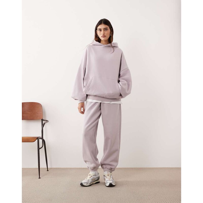 ARRANGE oversized premium heavy weight cuffed jogger in soft lilac 112780686