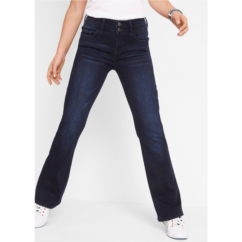 bonprix Tvarující džíny Bootcut, High Waist, Ultra Soft modrá