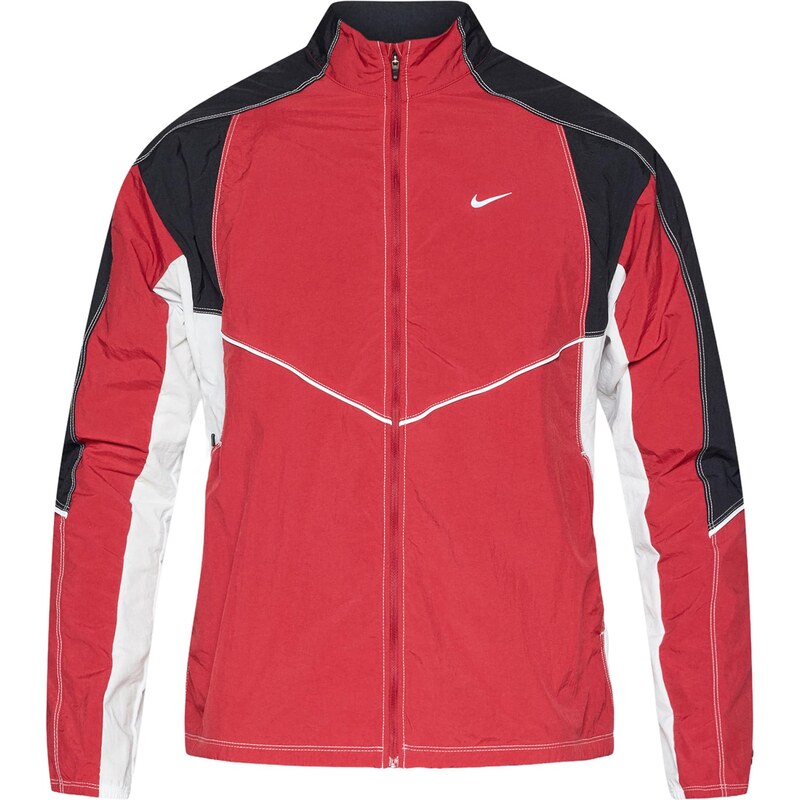 NIKE Sportovní bunda oranžově červená / černá / offwhite