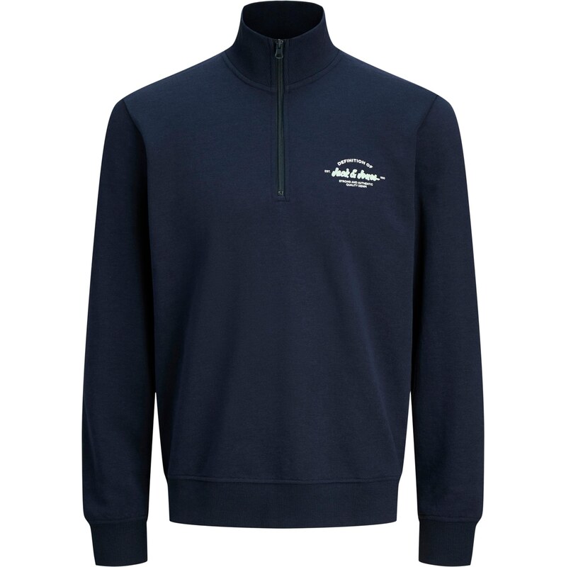 JACK & JONES Mikina JJBrandon námořnická modř / mátová / bílá