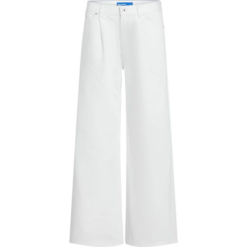 KARL LAGERFELD JEANS Džíny se sklady v pase bílá džínovina