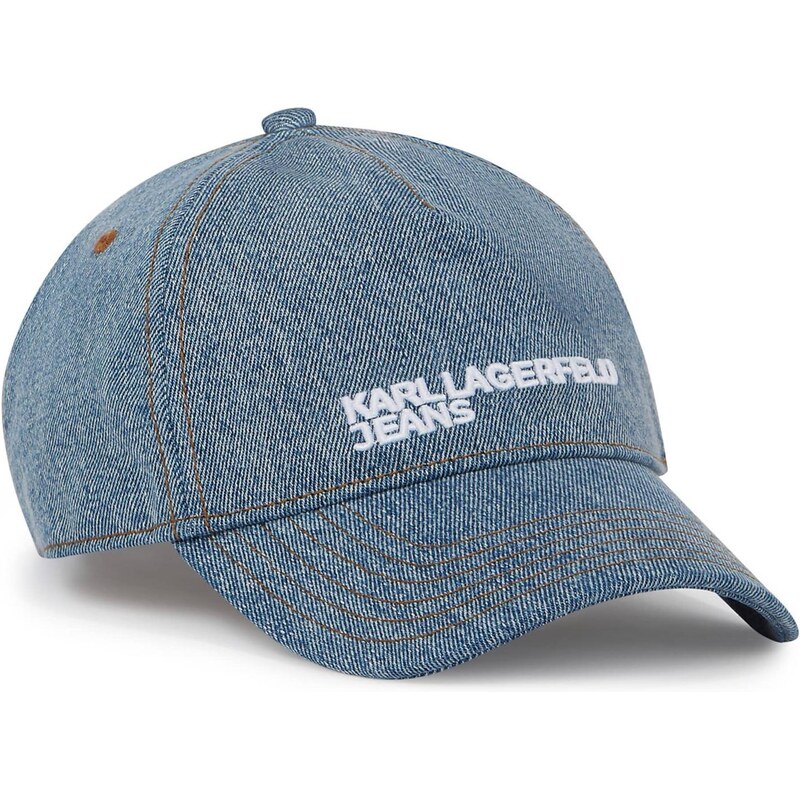 KARL LAGERFELD JEANS Kšiltovka modrá džínovina / bílá