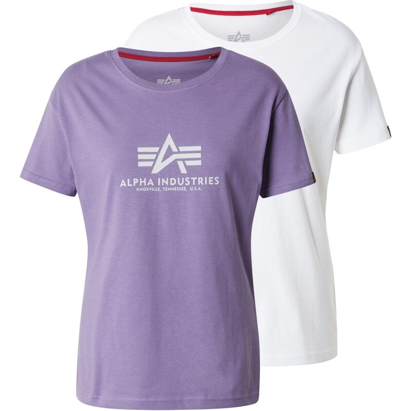 ALPHA INDUSTRIES Tričko fialová / černá / bílá 112742449