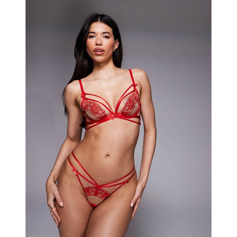Ann Summers Valentines Floral Affair string thong in red 112746436