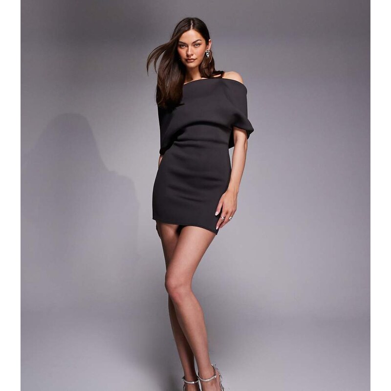ASOS Tall ASOS DESIGN Tall deep bardot mini dress with cape back 112746618