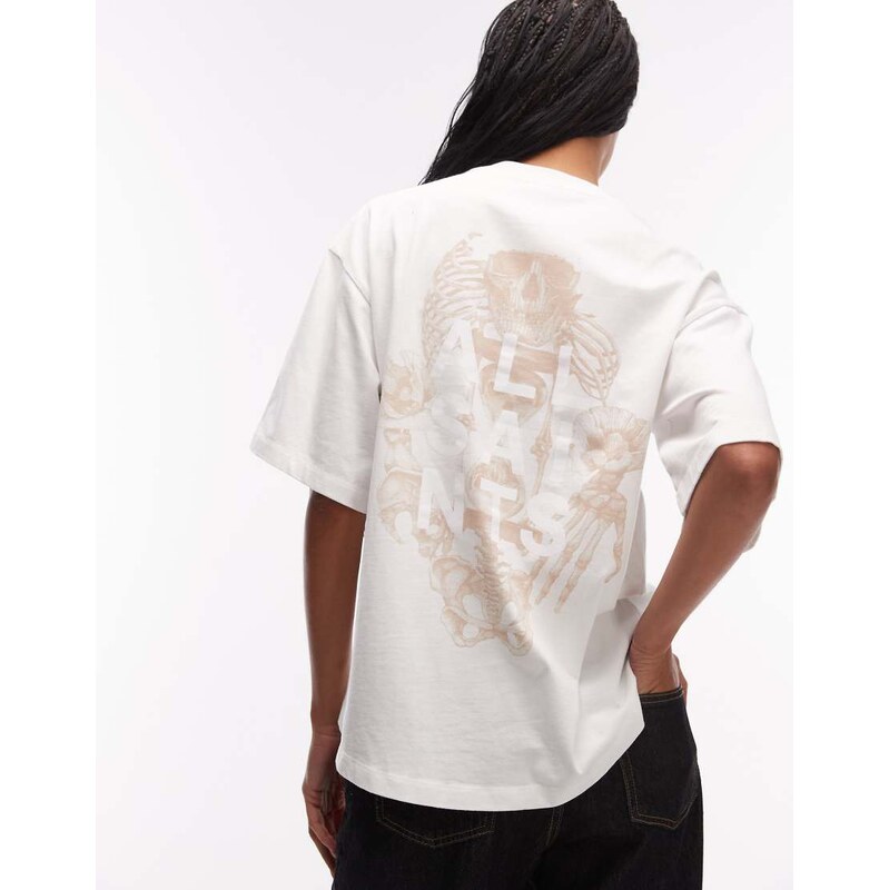 AllSaints temphus amelie short sleeve t-shirt in optic white 112746595