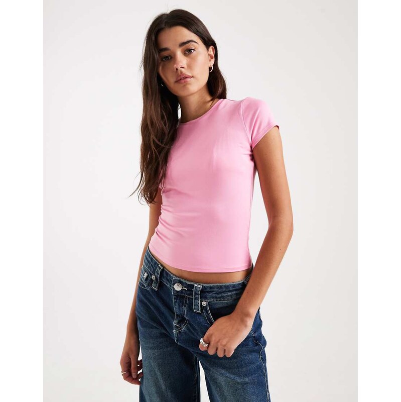 Hollister seamless baby tee in bubblegum pink 112746669