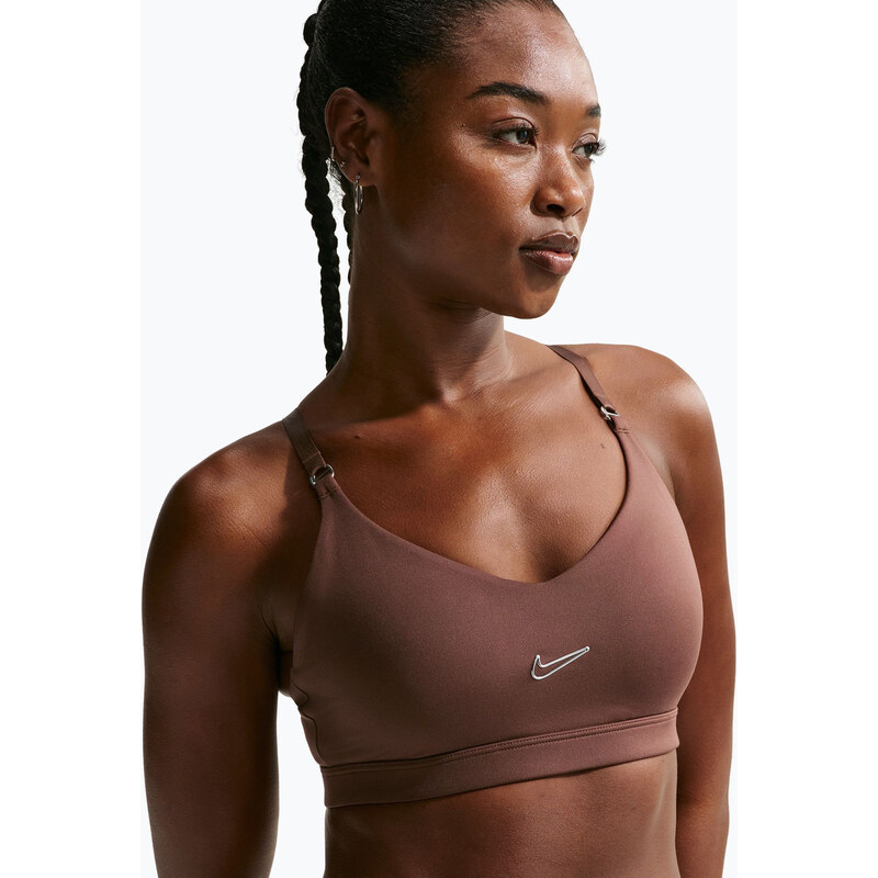 Sportovní podprsenka Nike Indy Padded Gloss light chocolate
