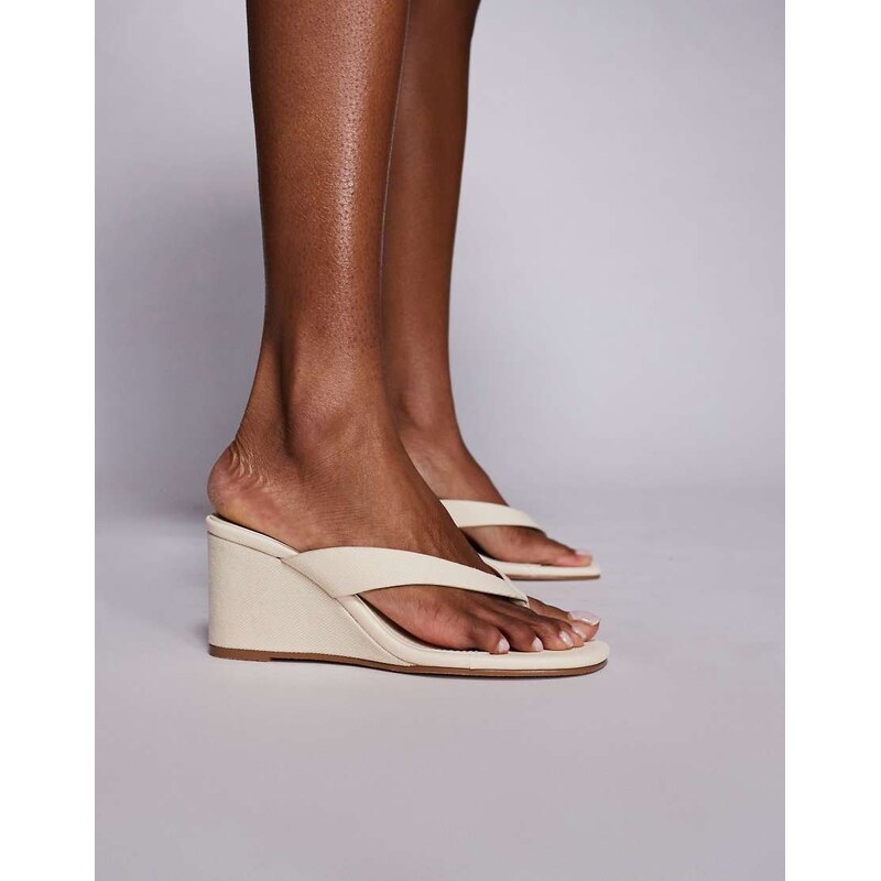 SIMMI Shoes Simmi London Jules wedge sandals in beige denim