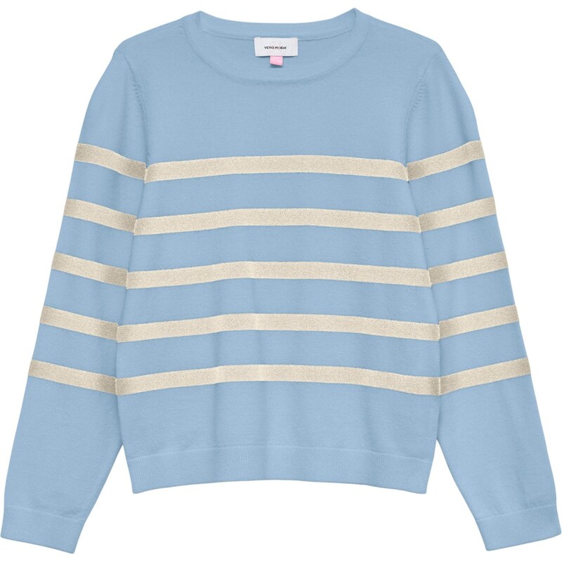 Vero Moda Girl Svetr VMSaba světlemodrá / stříbrná