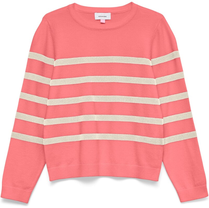 Vero Moda Girl Svetr VMSaba stříbrně šedá / lososová