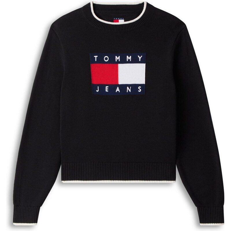 Tommy Jeans Svetr tmavě modrá / červená / černá / bílá