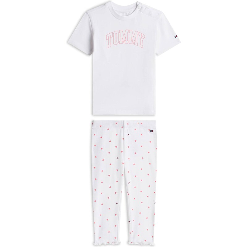 TOMMY HILFIGER Pyžamo námořnická modř / světle růžová / červená