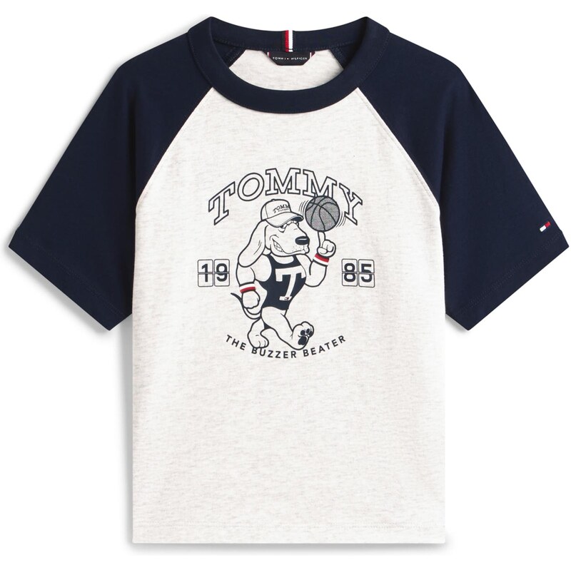 TOMMY HILFIGER Tričko marine modrá / světle šedá