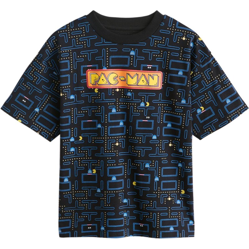 Next Tričko Pac Man královská modrá / žlutá / oranžová / černá